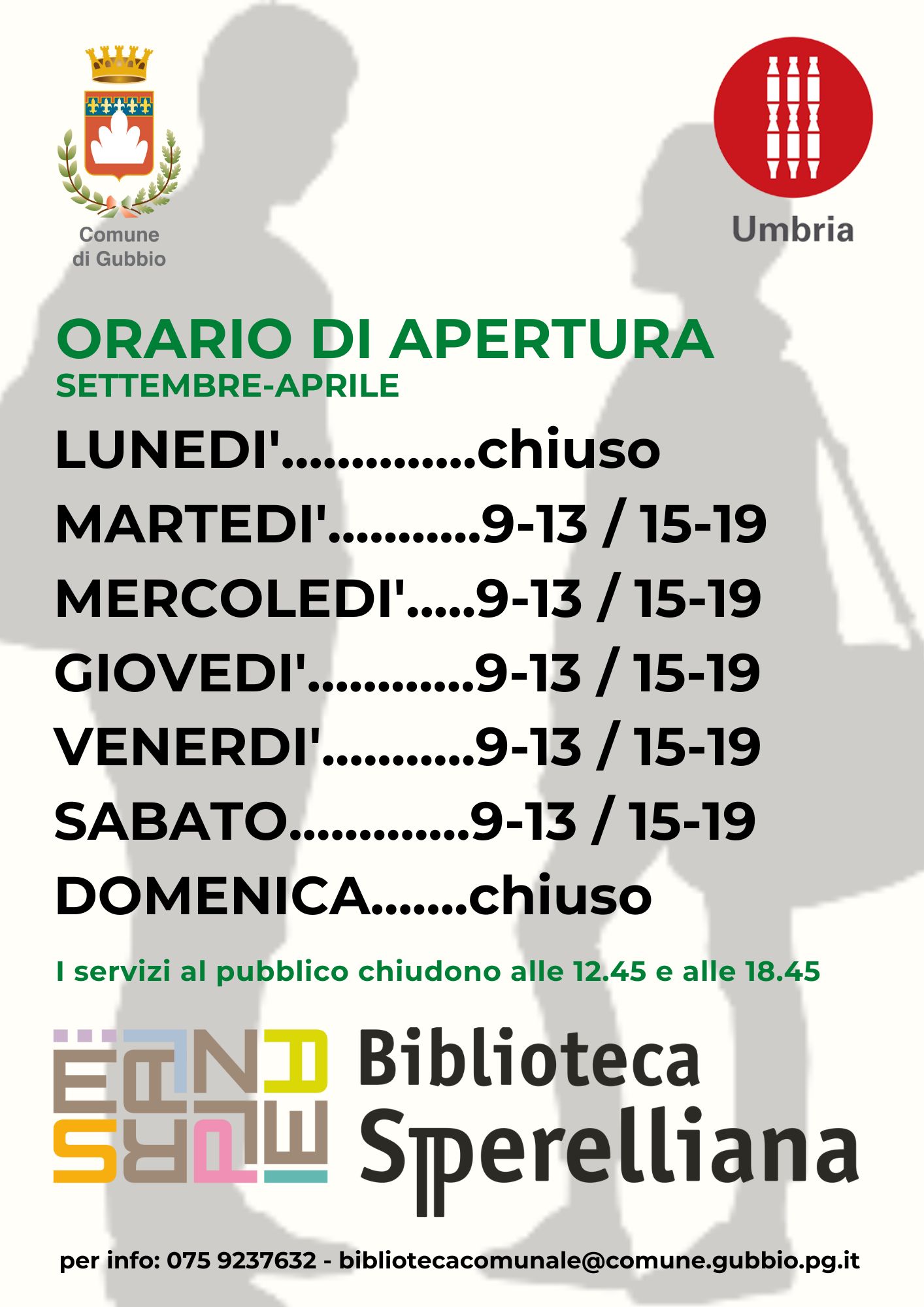 La Biblioteca comunale Sperelliana torna al consueto orario