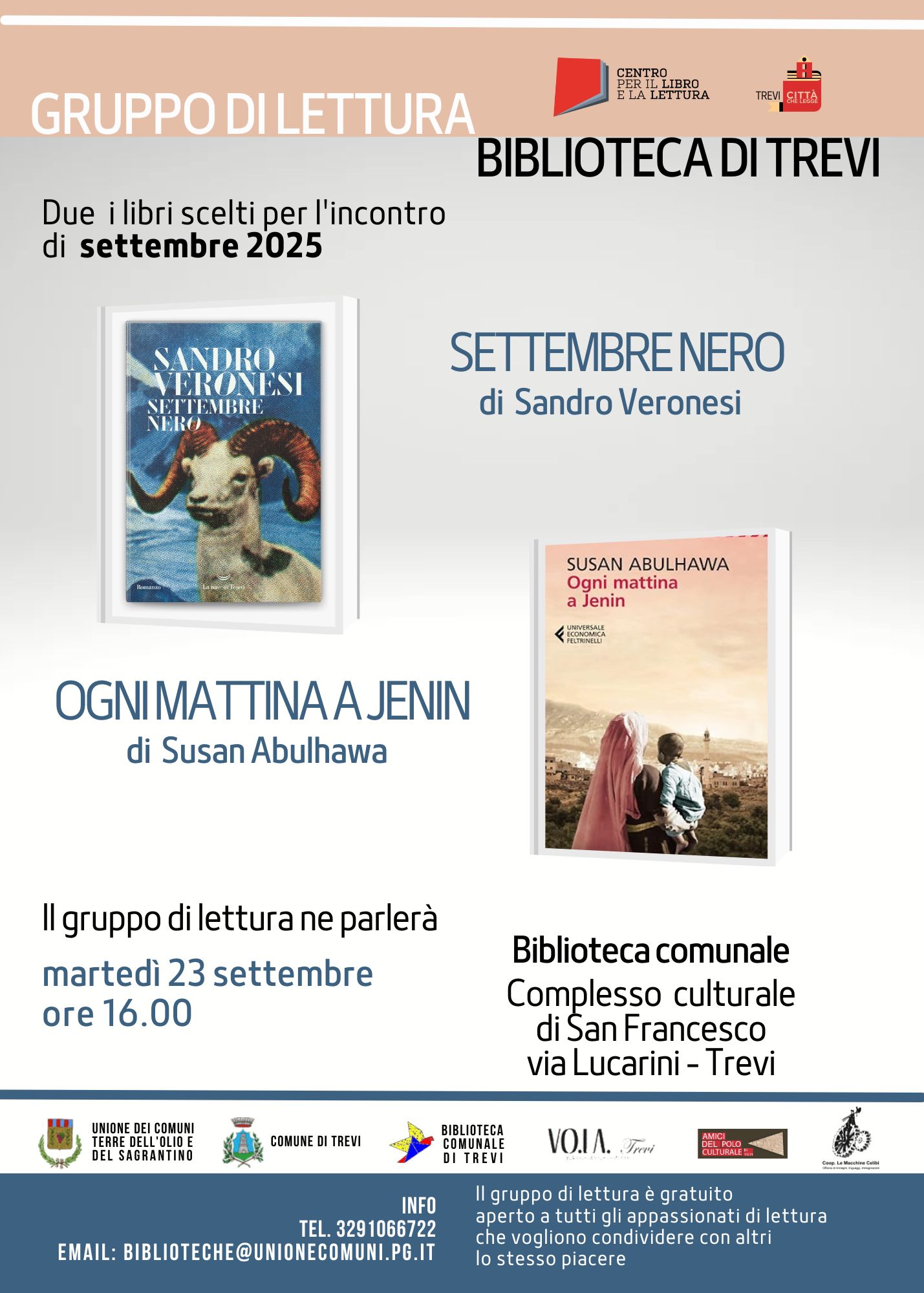 GRUPPO DI LETTURA BIBLIOTECA DI TREVI _ Incontro del mese di settembre 2025