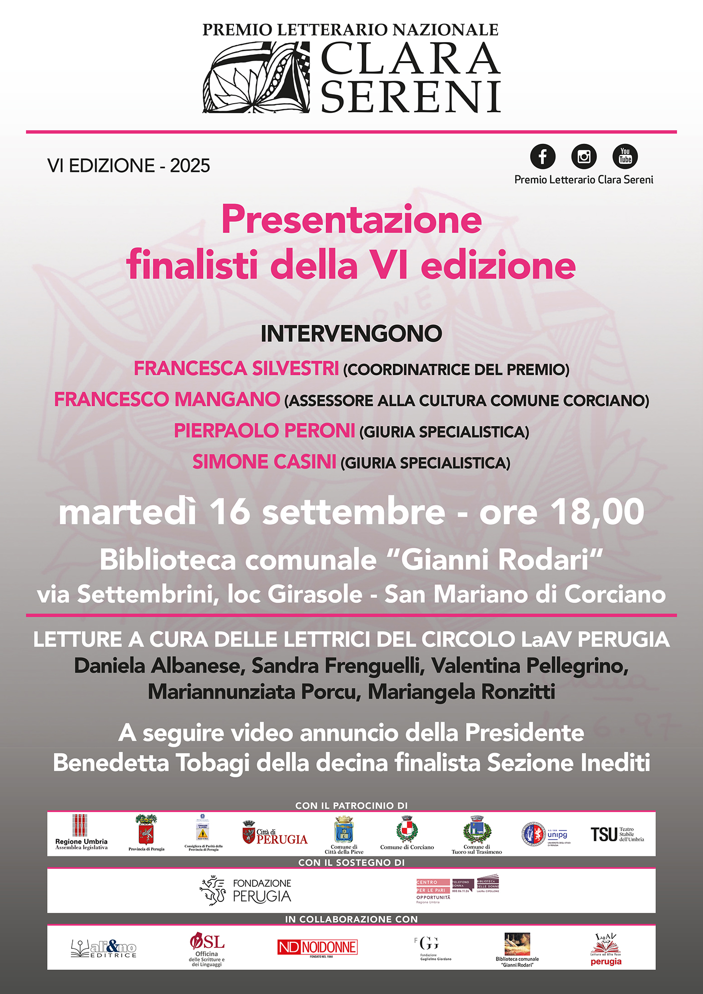 Premio Letterario Nazionale Clara Sereni &ndash; VI Edizione