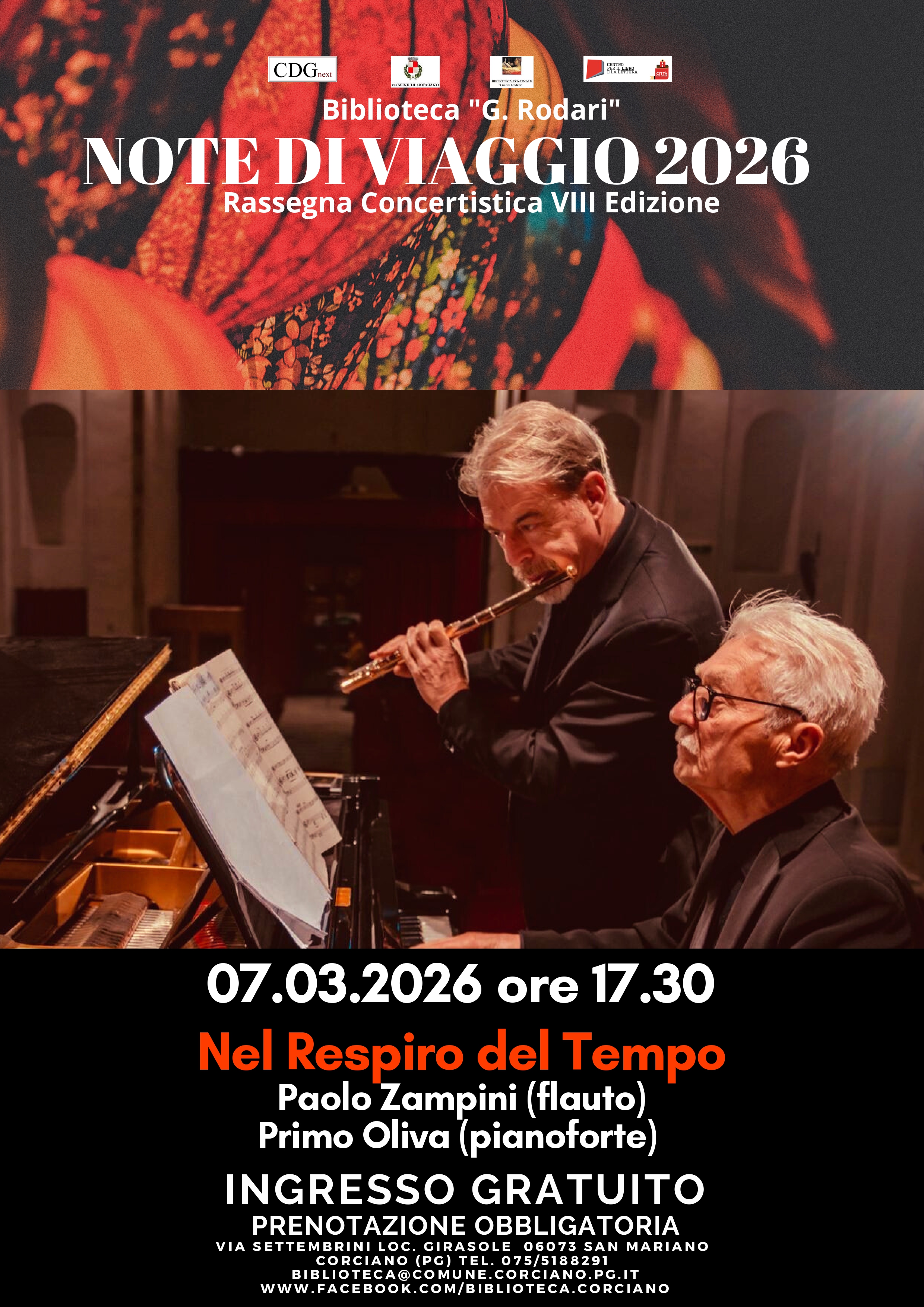 NOTE DI VIAGGIO 2026. Nel Respiro del Tempo con Paolo Zampini (flauto) e Primo Oliva (pianoforte)