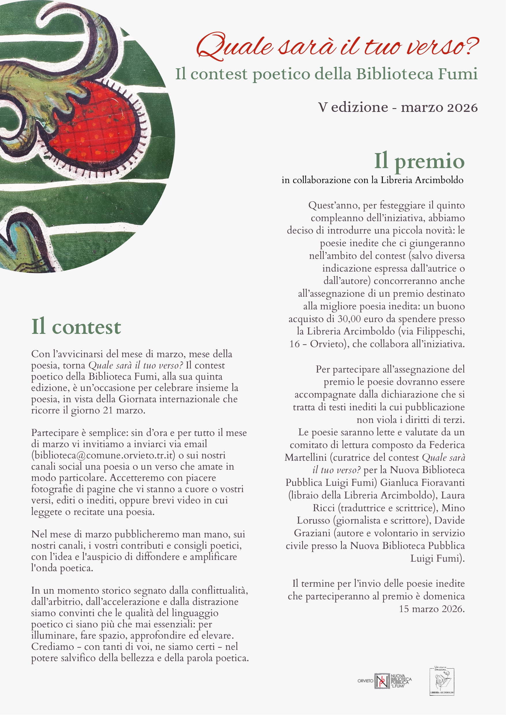 Quale sar&agrave; il tuo verso? 2026