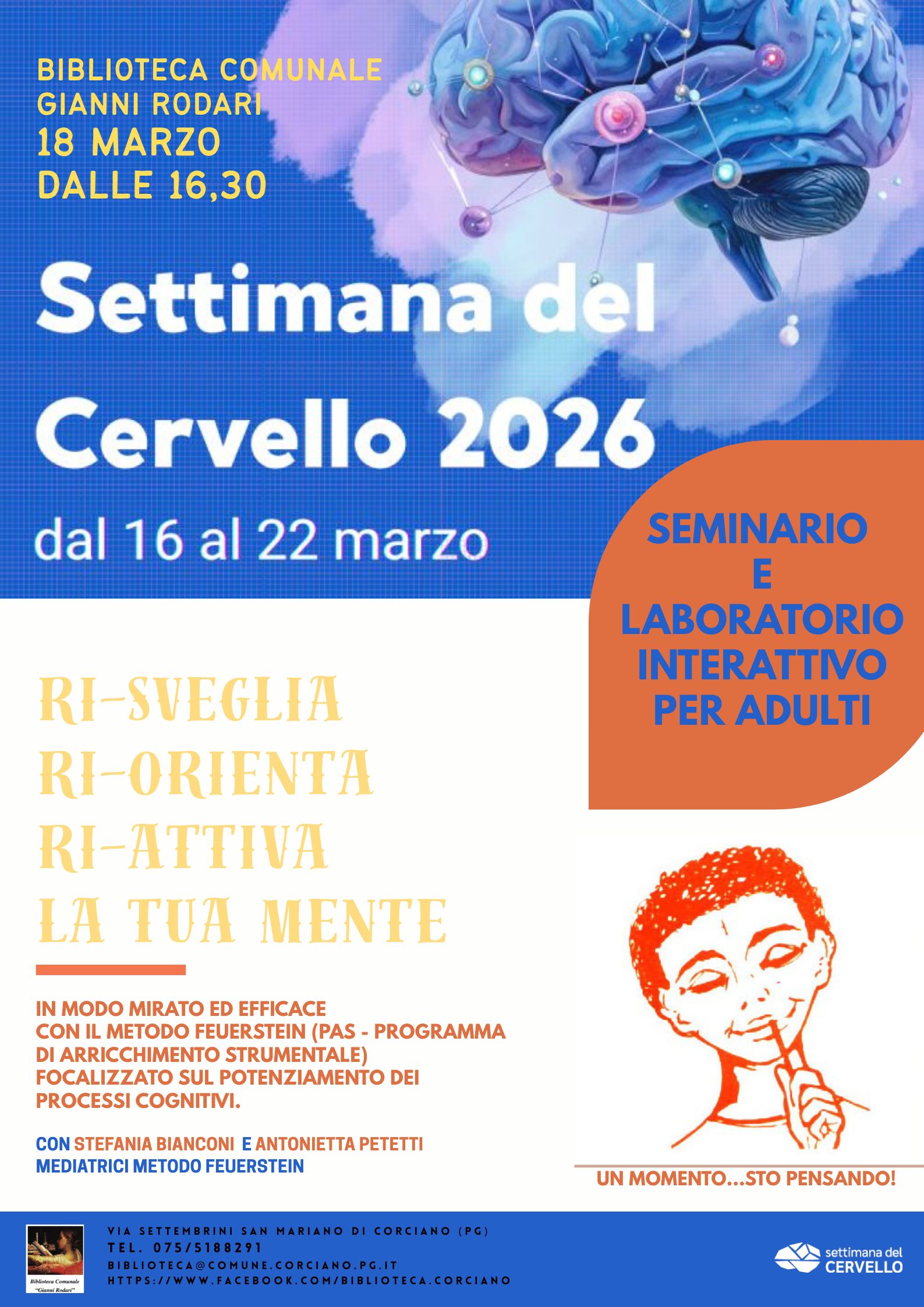 Settimana del Cervello 2026 &ndash; Seminario e laboratorio interattivo per adulti