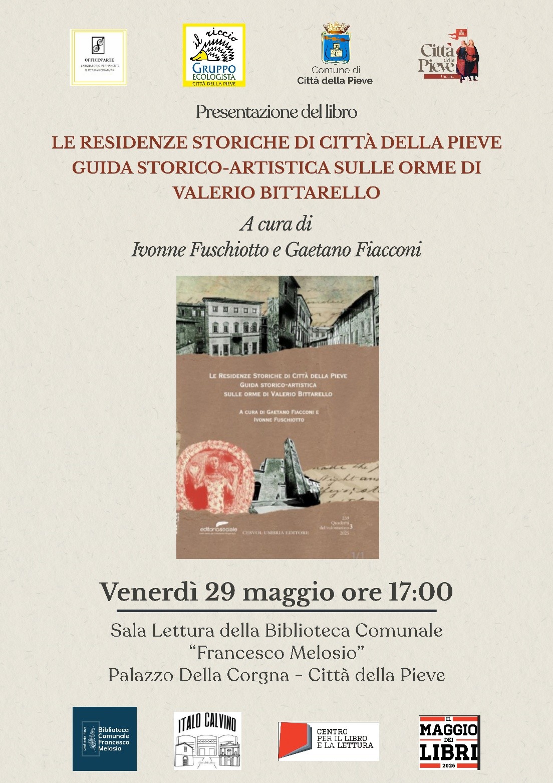 Venerd&igrave; 29 maggio - Sala Lettura Biblioteca &ldquo;Francesco Melosio&rdquo; - ore 17.00.