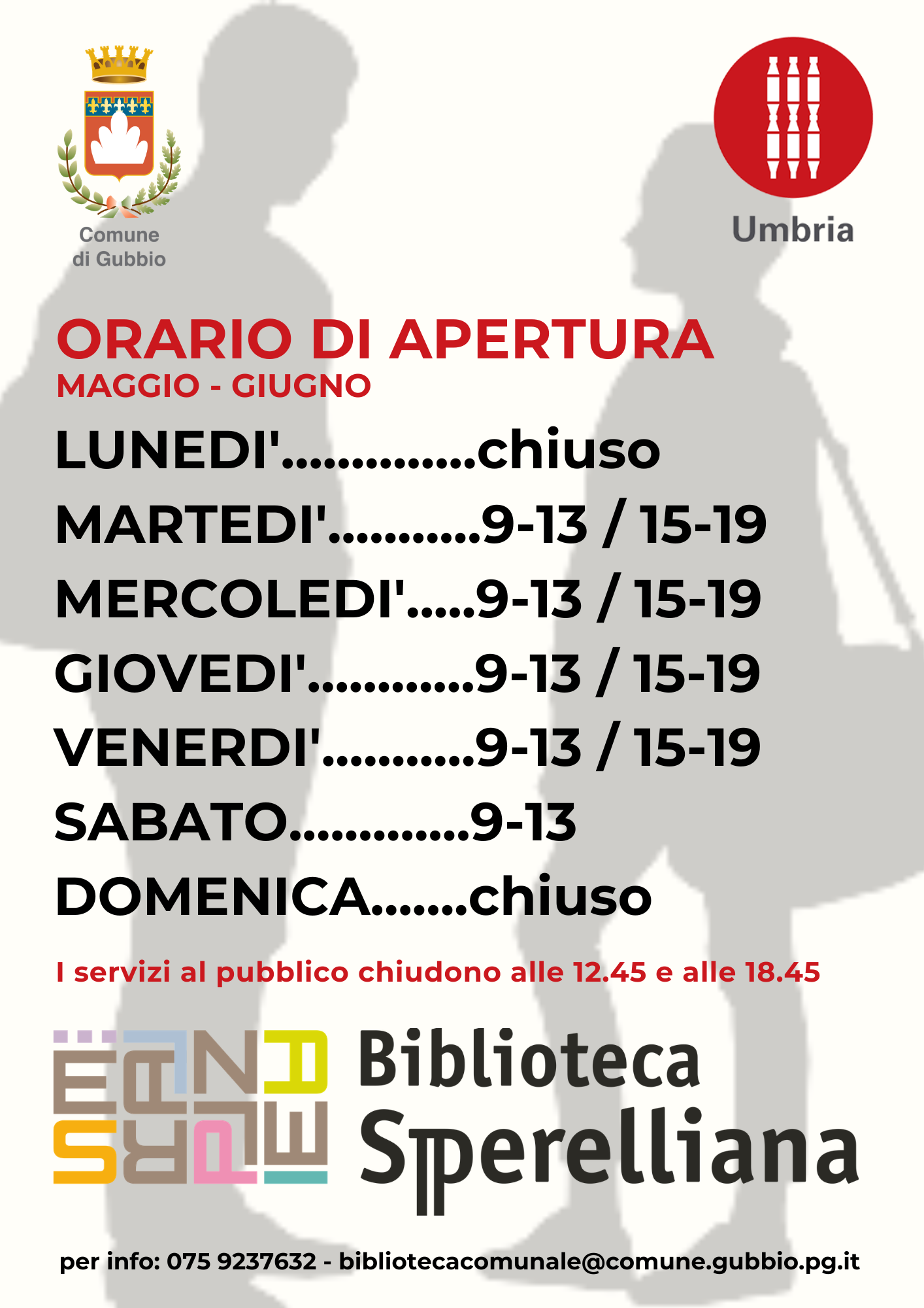 ORARIO BIBLIOTECA PRIMAVERA 2026