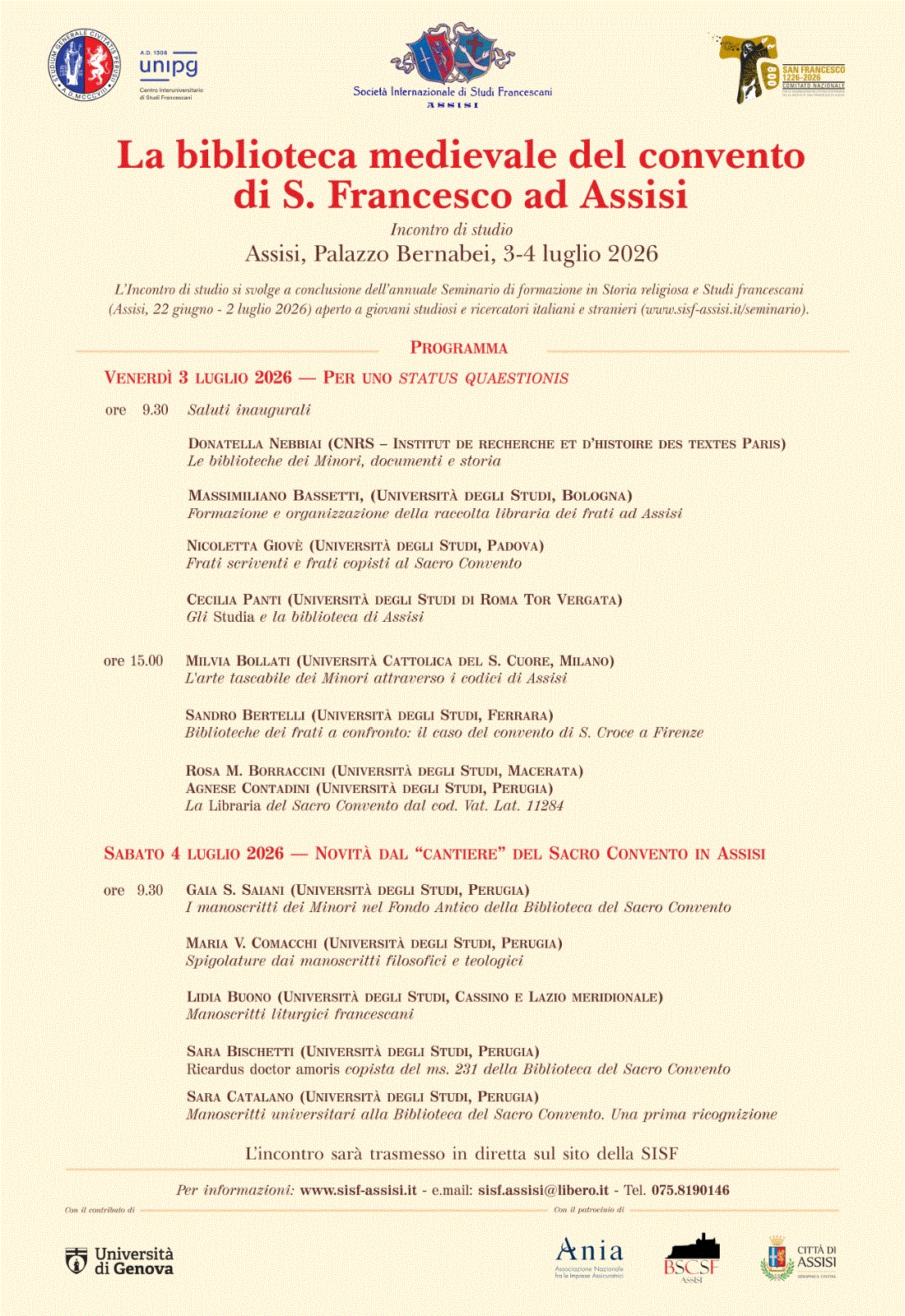 La biblioteca medievale del convento di S. Francesco d'Assisi